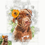 Personalized Pet Portrait Prints - Color Pencil Drawing Style