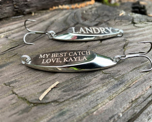 Personalized Fishing Lure, Custom Fish gift, Fathers day gift for Dad, Wedding Party Gift, Laser Engraved Fishing Bait