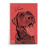 Personalized Acrylic Pet Portrait Prints - Minimalistic Style