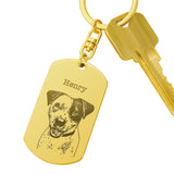 Personalized Pet Keychain - Engraved Dog Tag