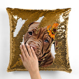 Personalized Pet Portrait Sequin Pillow