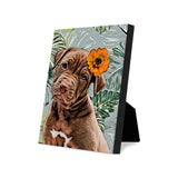 Personalized Pet Portrait Standing Canvas - Monstera