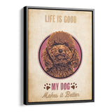 Personalized Framed Pet Portrait Canvas - Retro Style