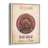 Personalized Framed Pet Portrait Canvas - Retro Style