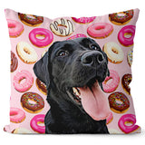 Personalized Pet Portrait Pillow - Donuts