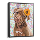 Personalized Framed Pet Portrait Canvas - Paisley