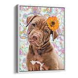 Personalized Framed Pet Portrait Canvas - Paisley