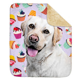 Personalized Pet Sherpa Blanket - Cupcakes