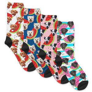 Personalized Pet Face Socks - Watermelon