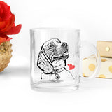 Personalized Minimalistic Pet Portrait Glass Mug