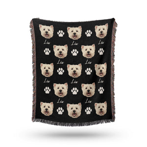 Personalized Pet Face Woven Blanket