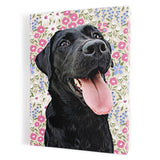 Personalized Framed Pet Portrait Canvas - Meadow