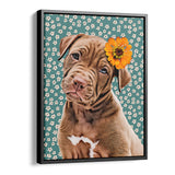 Personalized Framed Pet Portrait Canvas - Meadow