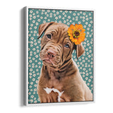 Personalized Framed Pet Portrait Canvas - Meadow