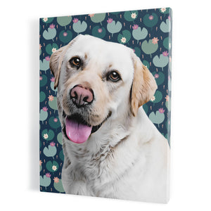 Personalized Framed Pet Portrait Canvas - Meadow