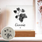 Personalized Pet Memorial Acrylic Square Plaque - Paw Print