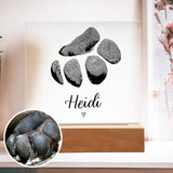 Personalized Pet Memorial Acrylic Square Plaque - Paw Print