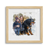 Personalized Pet and Family Framed Gallery Print - Square