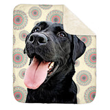 Personalized Pet Sherpa Blanket - Mandala