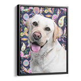 Personalized Framed Pet Portrait Canvas - Paisley