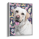 Personalized Framed Pet Portrait Canvas - Paisley