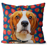 Personalized Pet Portrait Pillow - Strawberries