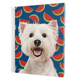 Personalized Framed Pet Portrait Canvas - Watermelon