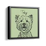 Personalized Minimalistic Pet Portrait - Framed Square Canvas