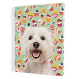 Personalized Pet Portrait Canvas - Cupcakes