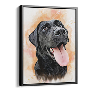 Personalized Framed Pet Portrait Canvas - Watercolor Illustration