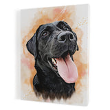 Personalized Framed Pet Portrait Canvas - Watercolor Illustration