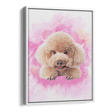 Personalized Framed Pet Portrait Canvas - Watercolor Illustration