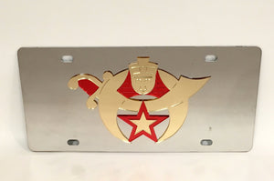 Shriners Stainless Steel License Plate