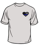 Police Heart And Flag T-Shirt