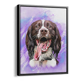 Personalized Framed Pet Portrait Canvas - Watercolor Illustration