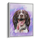 Personalized Framed Pet Portrait Canvas - Watercolor Illustration