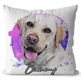 Personalized Pet Portrait Pillow - Watercolor Style