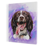 Personalized Framed Pet Portrait Canvas - Watercolor Illustration