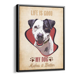 Personalized Framed Pet Portrait Canvas - Retro Style