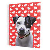 Personalized Pet Portrait Canvas - Hearts