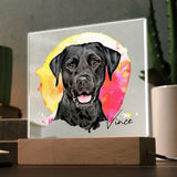 Personalized Watercolor Style Pet Portrait - Acrylic Square