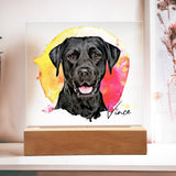 Personalized Watercolor Style Pet Portrait - Acrylic Square