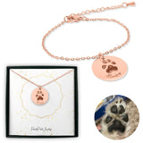 Personalized Pet Memorial Coin Bracelet - Paw Print