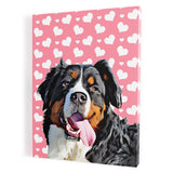 Personalized Pet Portrait Canvas - Hearts