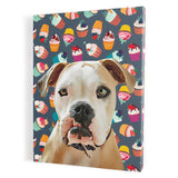 Personalized Pet Portrait Canvas - Cupcakes