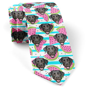 Personalized Pet Face Necktie - Watermelon