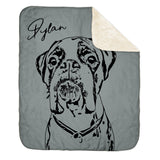 Personalized Pet Sherpa Blanket - Minimalistic Style