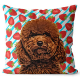 Personalized Pet Portrait Pillow - Strawberries