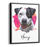 Personalized Framed Pet Portrait Canvas - Watercolor Style