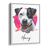 Personalized Framed Pet Portrait Canvas - Watercolor Style